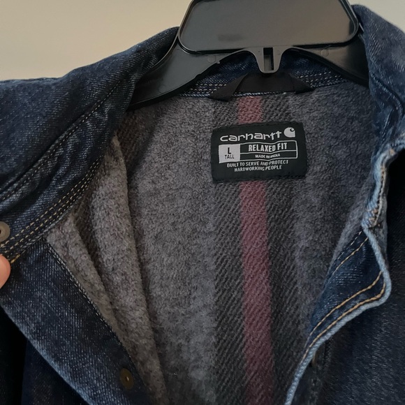 Carhartt Men's Blue Denim Lined Shirt Jacket - Picture 3 of 4